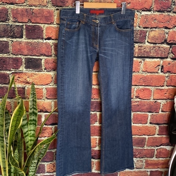 Fcuk French Connection Mid Ride Wide Flare Leg medium wash size 12 - Picture 10 of 10